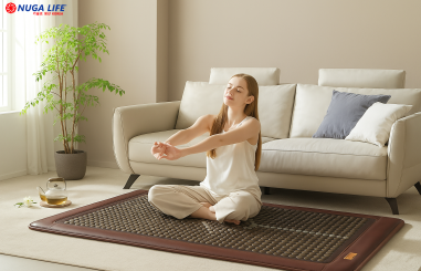 🌿 Thư Giãn & Điều Trị Xương Khớp Ngay Tại Nhà Cùng Thảm Đá Nóng Nuga Life 🌿